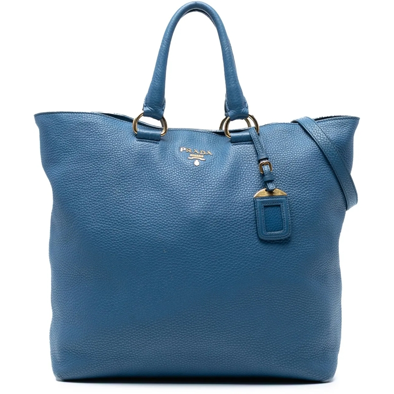 Prada Sac à bandoulière Vitello Daino Open Convertible Tote blau