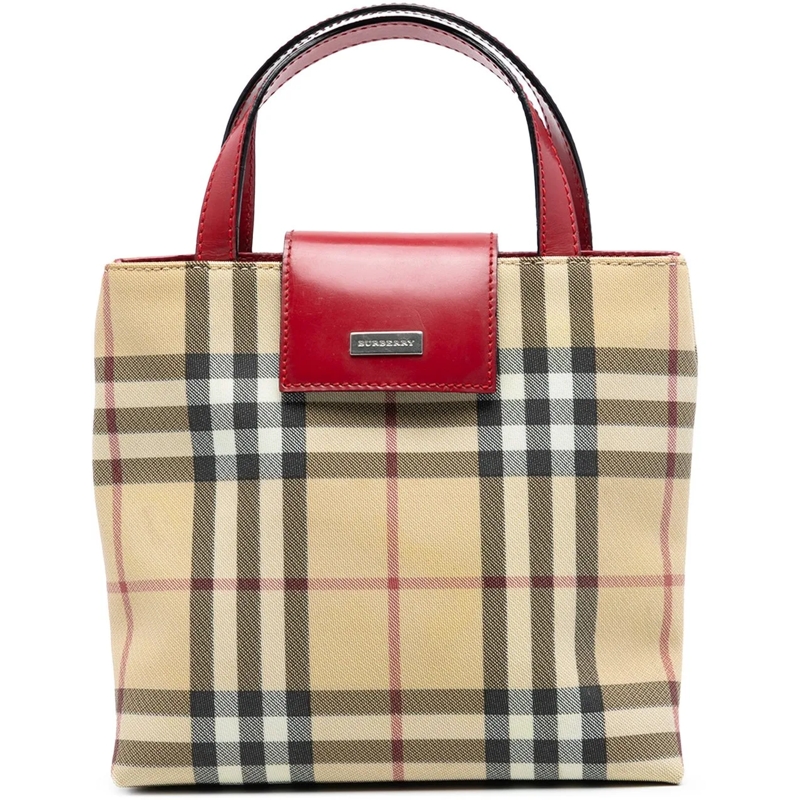 Burberry Tote House Check Coated Canvas Handbag braun