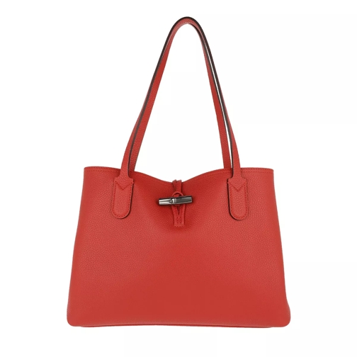 Longchamp Roseau Essential Tote Bag M Leather Red Tote