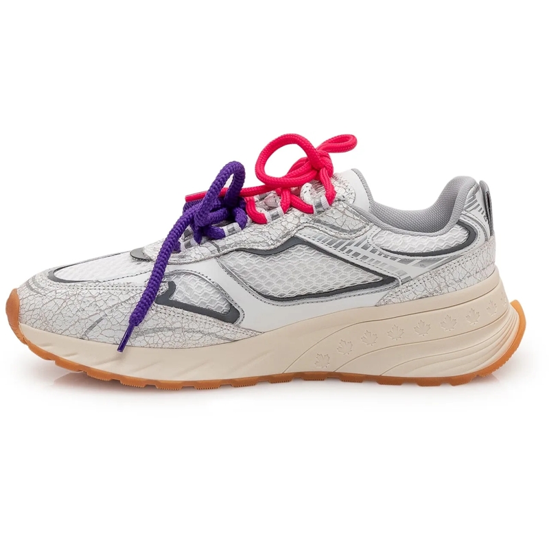 Dsquared2 Low-Top-Sneaker Sneakers dal design dinamico con lacci a contrasto grau(Image 4)
