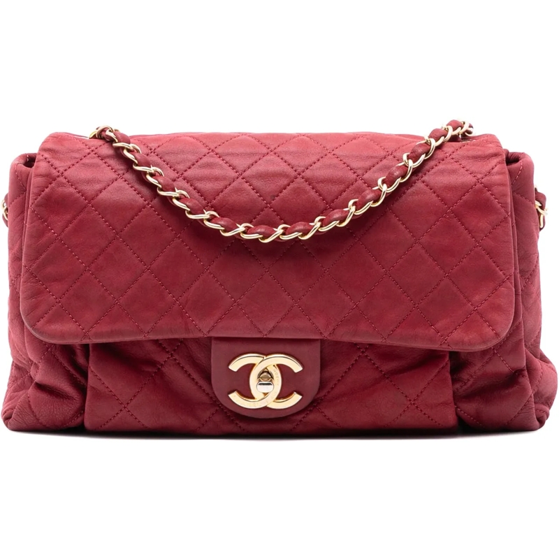 Chanel Sac à bandoulière Large Aged Calfskin Chic Quilt Flap rot