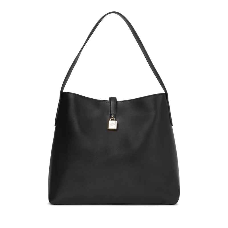 Karl Lagerfeld Schultertasche K/Autograph Hobo-Tasche mit Vorhängeschloss schwarz