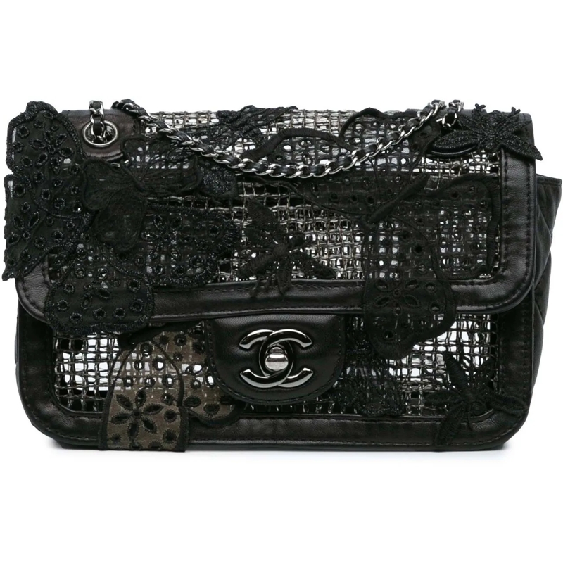Chanel Fourre-tout Small Mesh Butterfly Flap schwarz