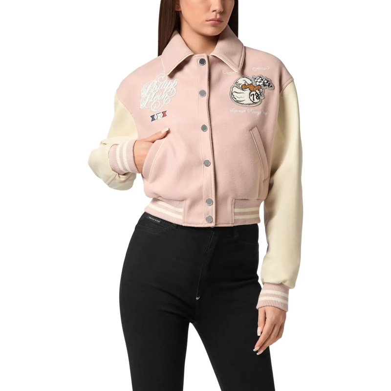 Philipp Plein Daunenjacke Leder-Bomber Duck nude(Image 3)