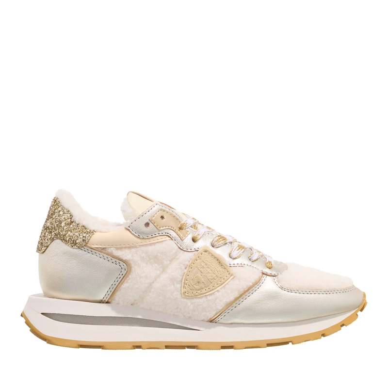 Philippe Model Low-Top-Sneaker Tropez Haute Low Woman Baby Bear_Blanc Argent