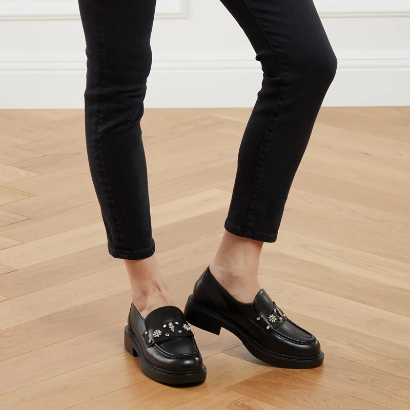 Karl Lagerfeld Mocassin Macie Florastone Loafer Black Lthr W/Silver(Image 2)