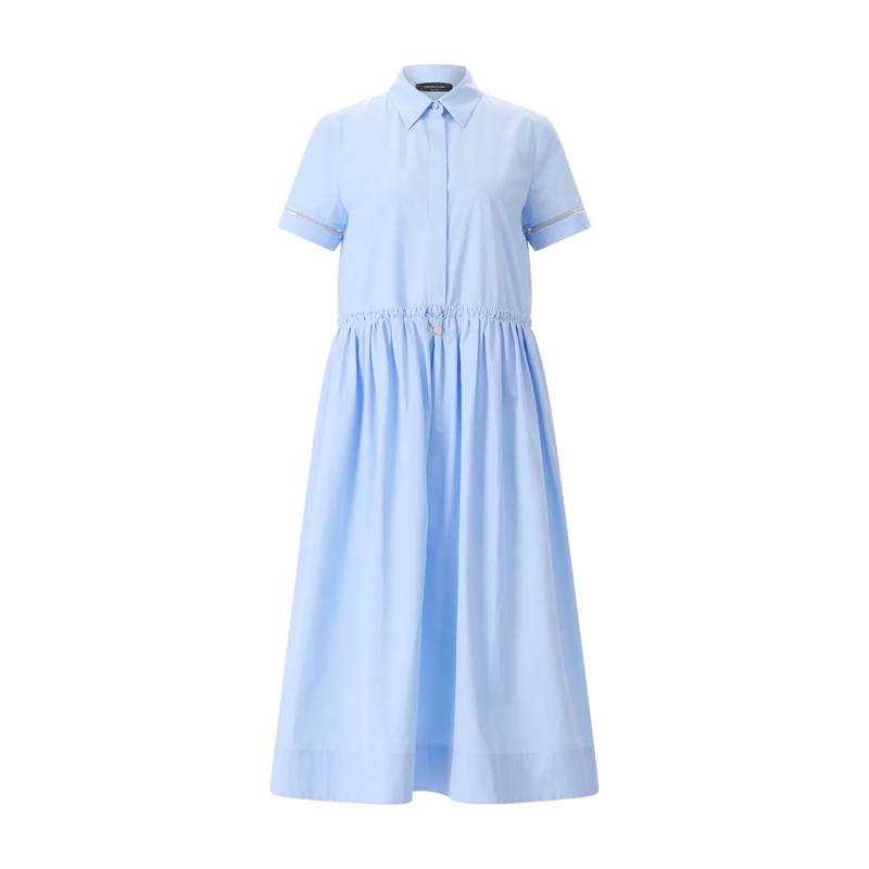 Fabiana Filippi Maxikleid Tailliertes Midikleid blau