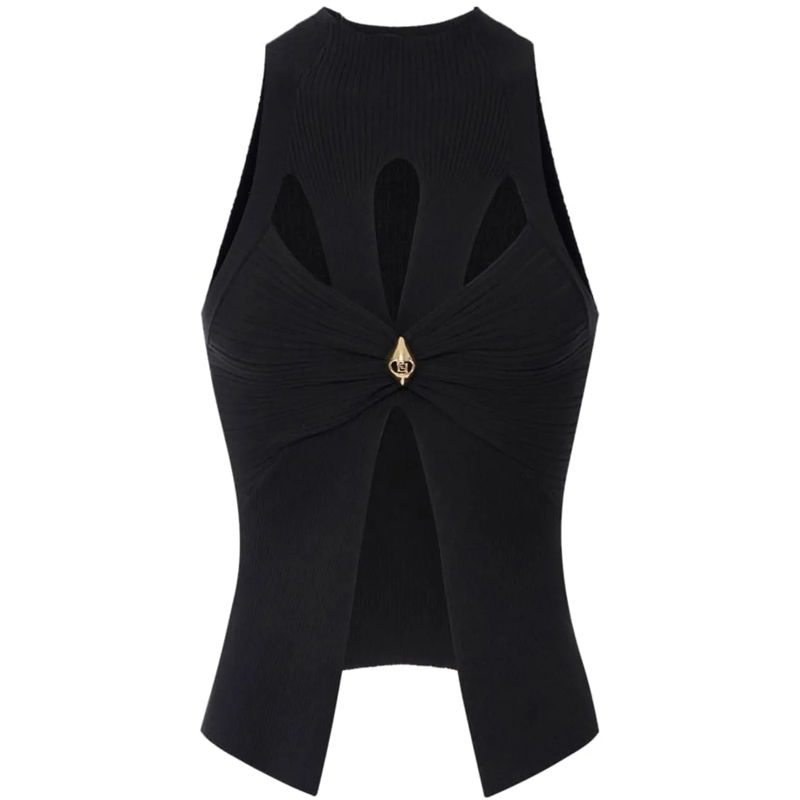 Elisabetta Franchi T-shirt Top Black schwarz