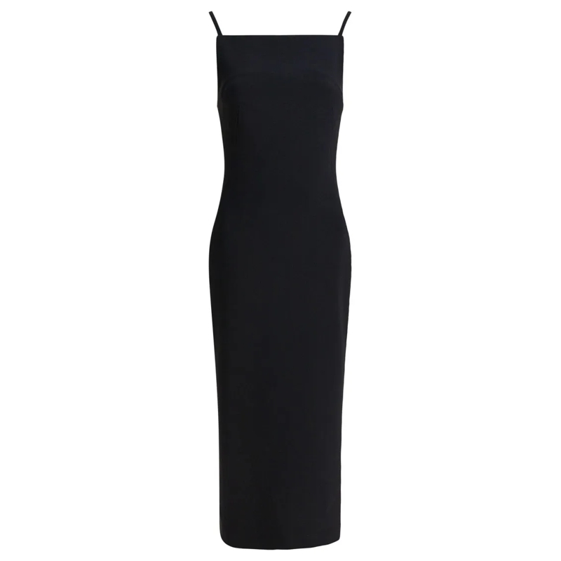 Givenchy Mini-robe Draped Detail Midi Dress With Fitted Silhouette Black