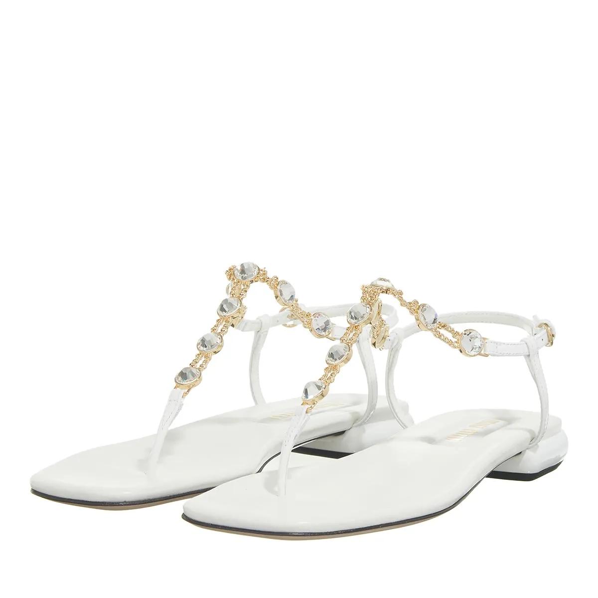 Miu Miu Sandalen & Sandaletten - Sandals With Strass - Gr. 37 (EU) - in Weiß - für Damen