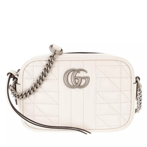 Gucci Mini GG Marmont Shoulder Bag Leather White Camera Bag