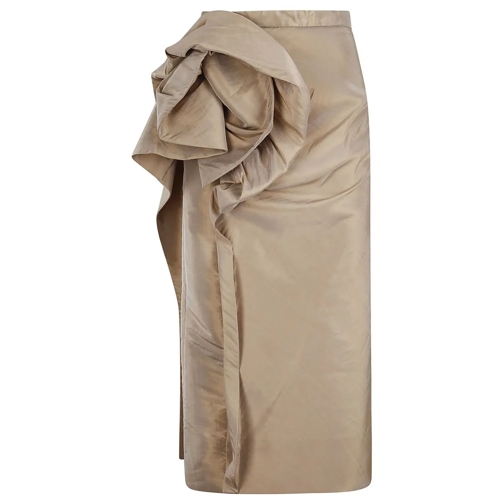 Maison Margiela Midi-Röcke Midi Skirt In Polyester And Silk Neutrals