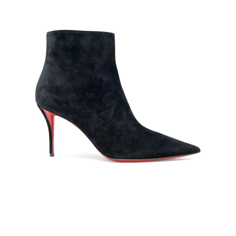 Christian Louboutin Laarzen 3240745 Bk01 Black Suede Leather Apostropha 80 Boo Black