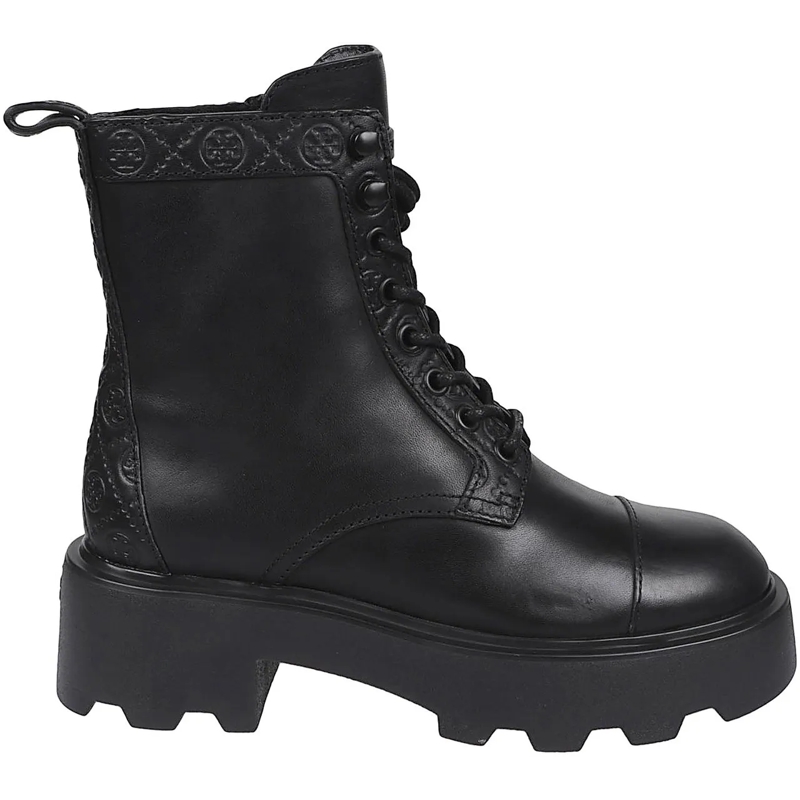 Tory Burch Bottes T Monogram Ankle Boots Black schwarz