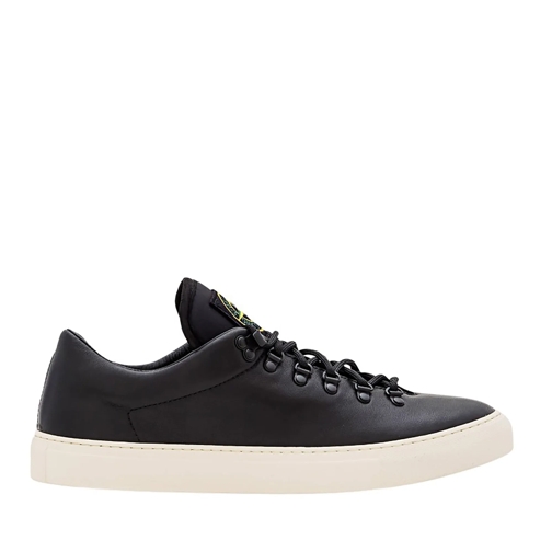 Stone Island sneaker basse Leather Sneakers With Embroidered Logo Black