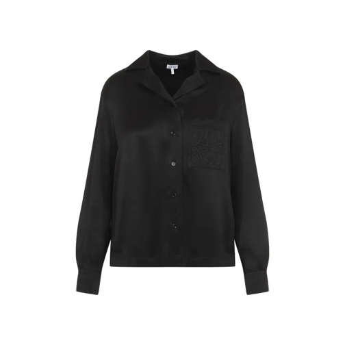 Loewe Black Silk Pyjama Blouse Black Blusar