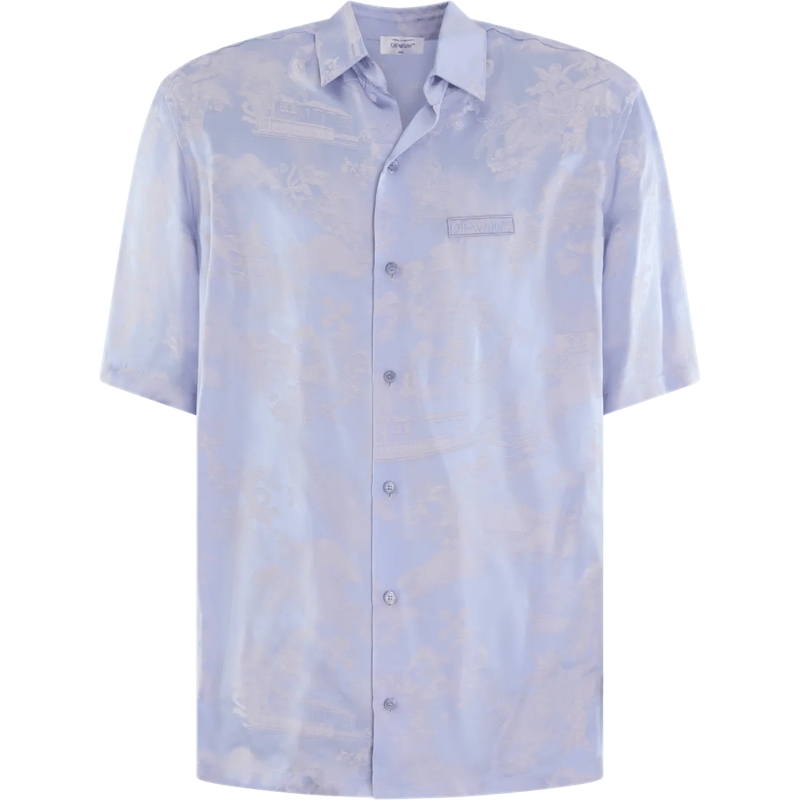 Off-White T-Shirt Heren Fresco Viscjacq Bowling Blauw blau