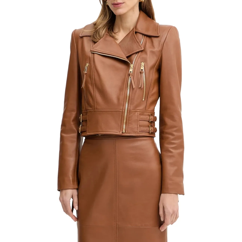 Elisabetta Franchi Übergangsjacke Jackets Leather Brown braun
