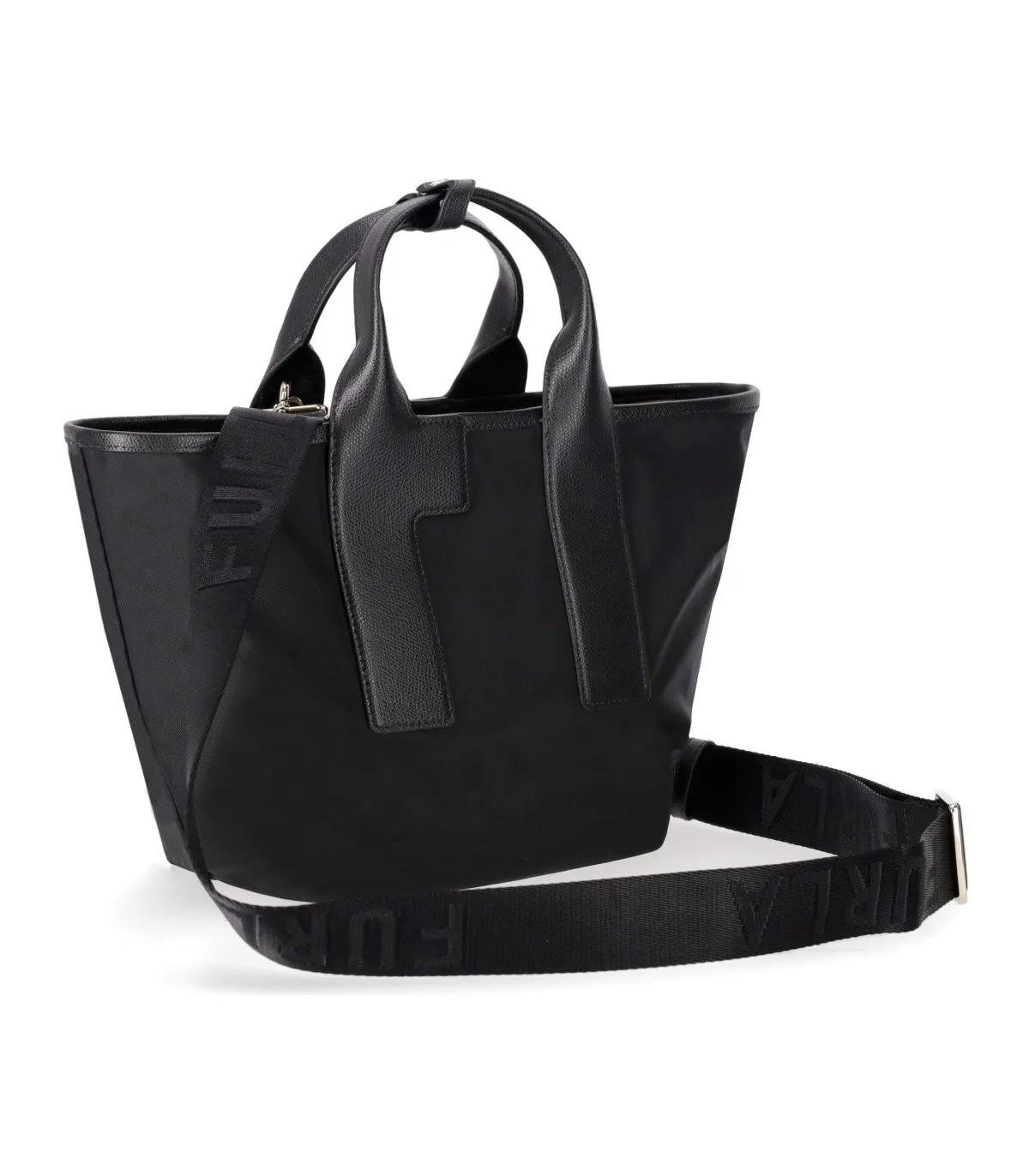 Furla Nylon Tote met leren details Black Dames