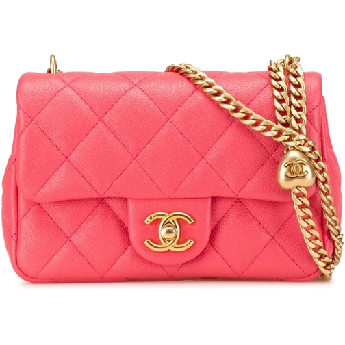 Chanel Sac à bandoulière 2021-2024 Mini Quilted Caviar Sweetheart Flap rose