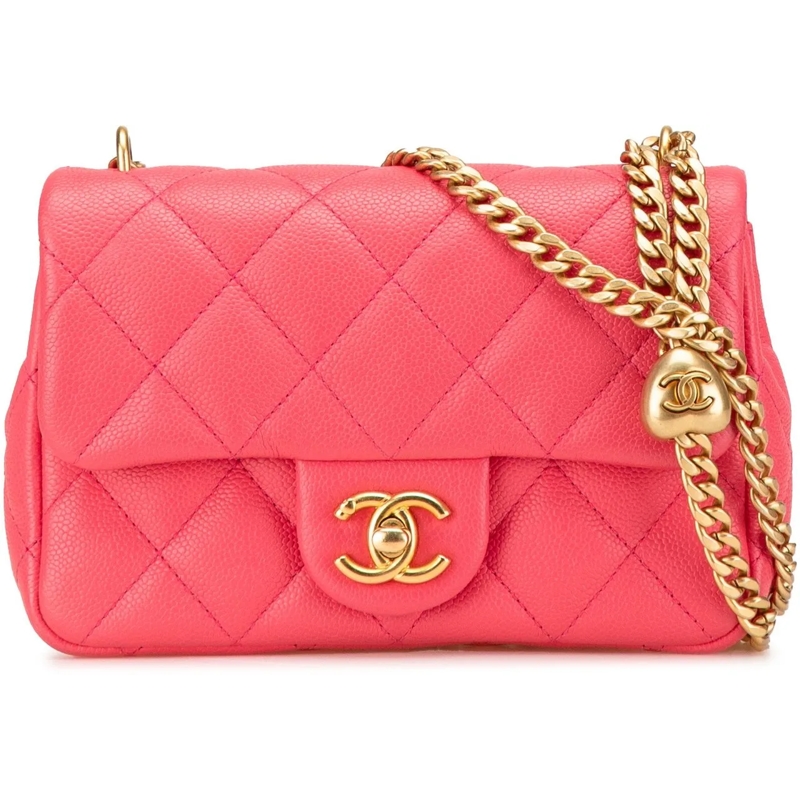 Chanel Sac à bandoulière Mini Quilted Caviar Sweetheart Flap rose