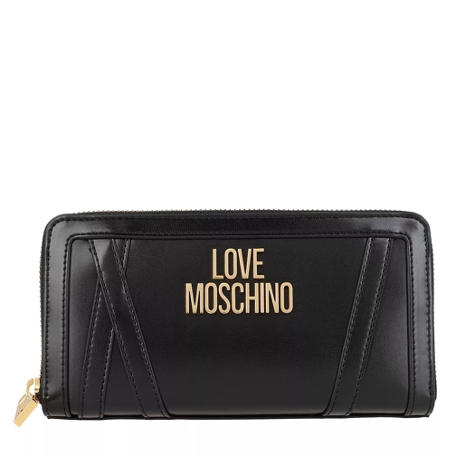 Love Moschino Wallet Nero Portemonnaie mit Zip-Around-Reißverschluss