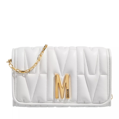 Moschino "M" Group Quilted Wallet White Portafoglio a catena