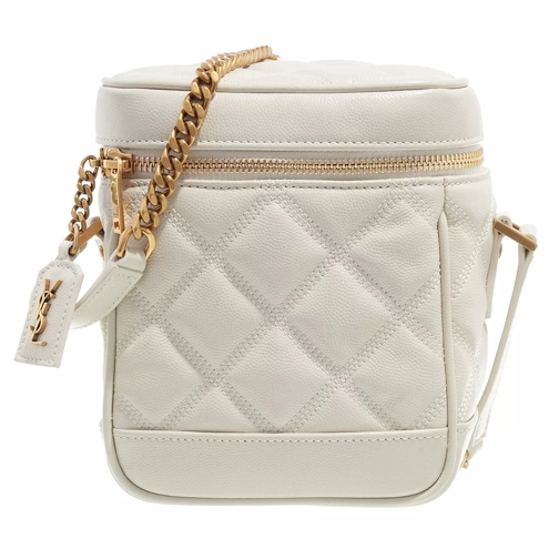 Saint Laurent 80'S Vanity Shoulder Bag Grain De Poudre Leather Blanc Vintage Crossbody Bag