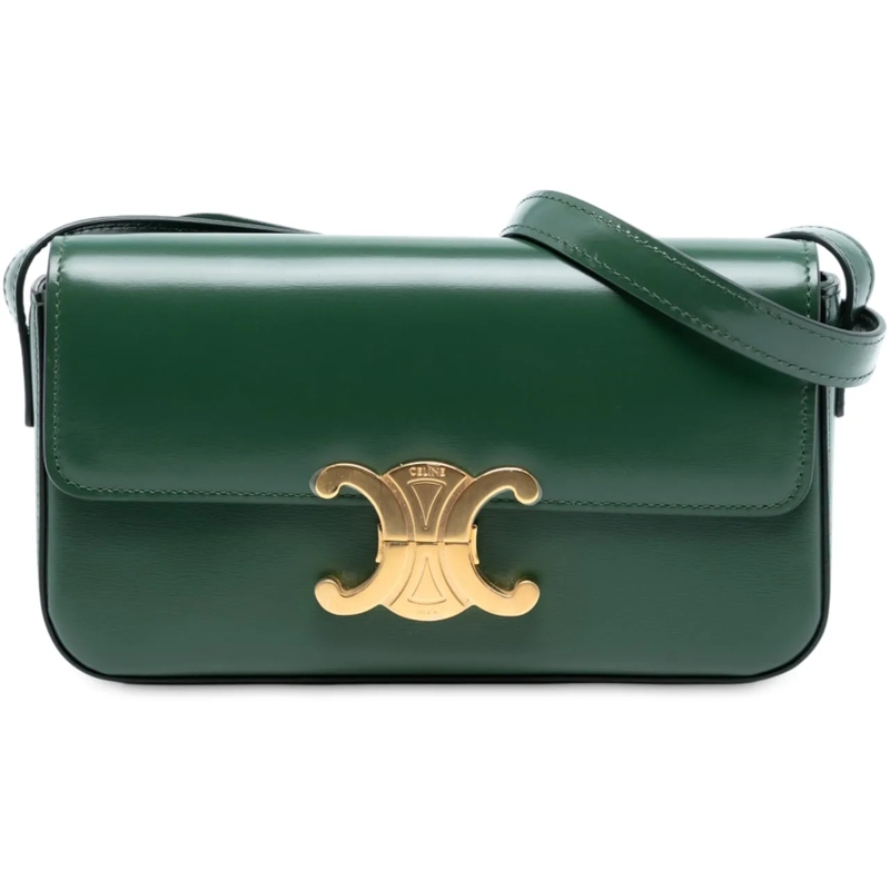 Celine Schultertasche Shiny Calfskin Claude Shoulder Bag grün