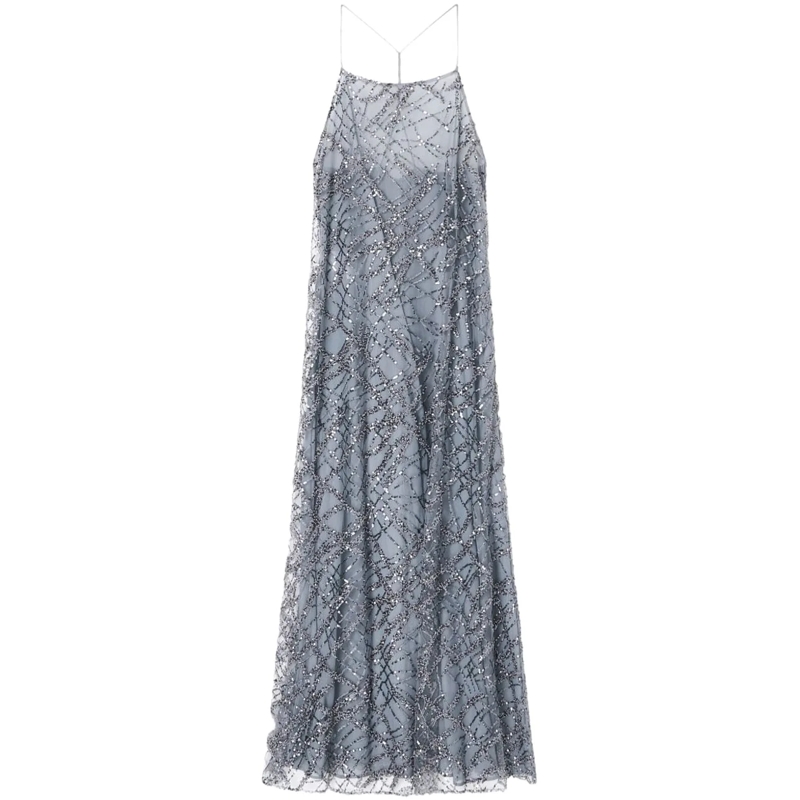 Emporio Armani Robe longue Dresses Silver silber