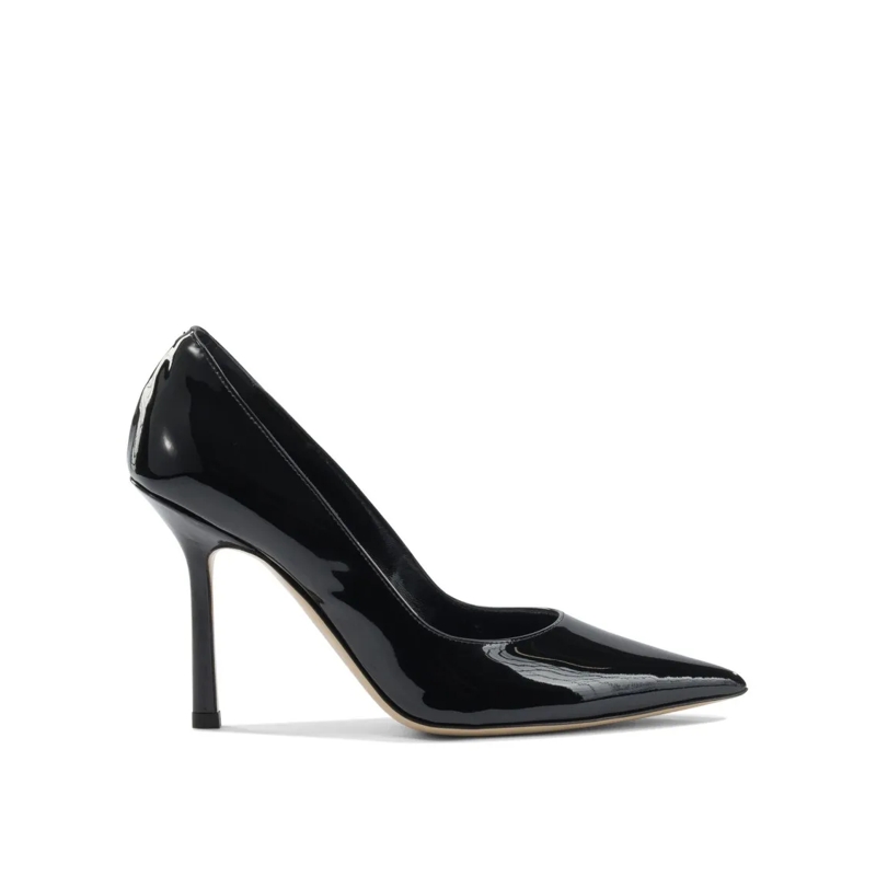 Ninalilou Pumps Glossy Patent Leather Heeled Shoes Black