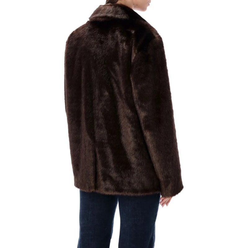Stand Studio Shearling-Jacke Evyn Faux Fur Jacket Black