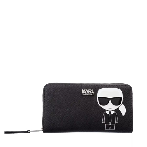 Karl Lagerfeld K/Ikonik Cont Zip Wallet Black Portemonnaie mit Zip-Around-Reißverschluss