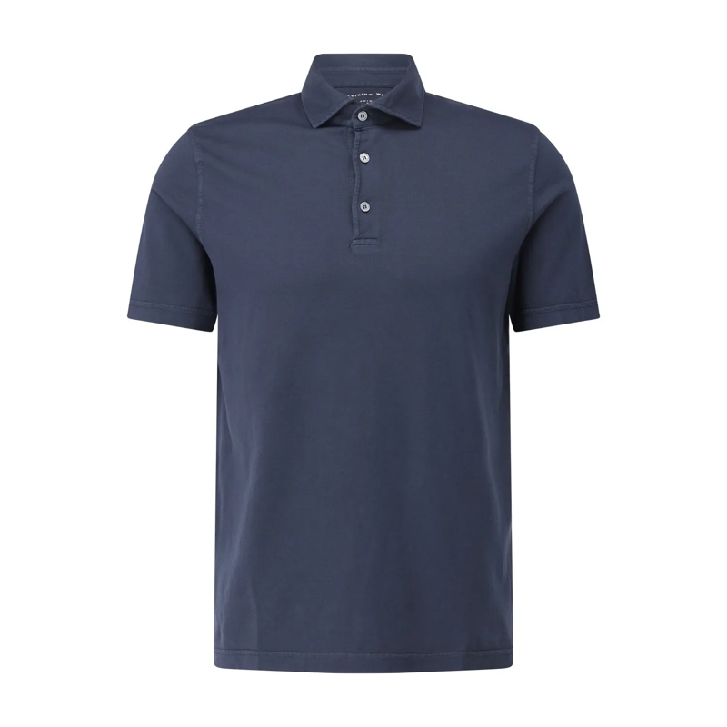 Fedeli Polohemd Poloshirt aus Jersey Dunkelblau
