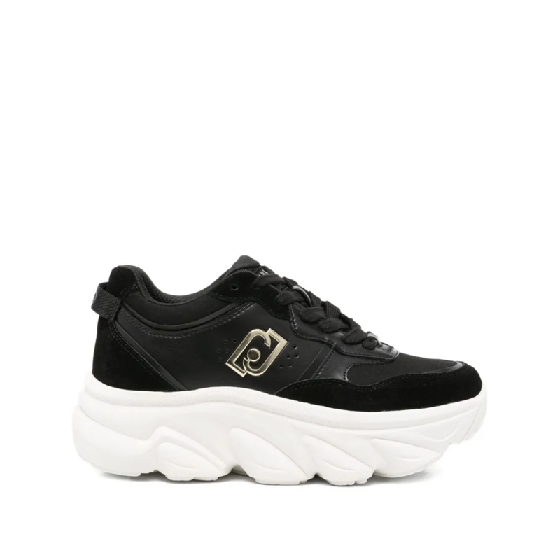 LIU JO Sneaker basse Textured Black Sneakers With Platform Sole Black