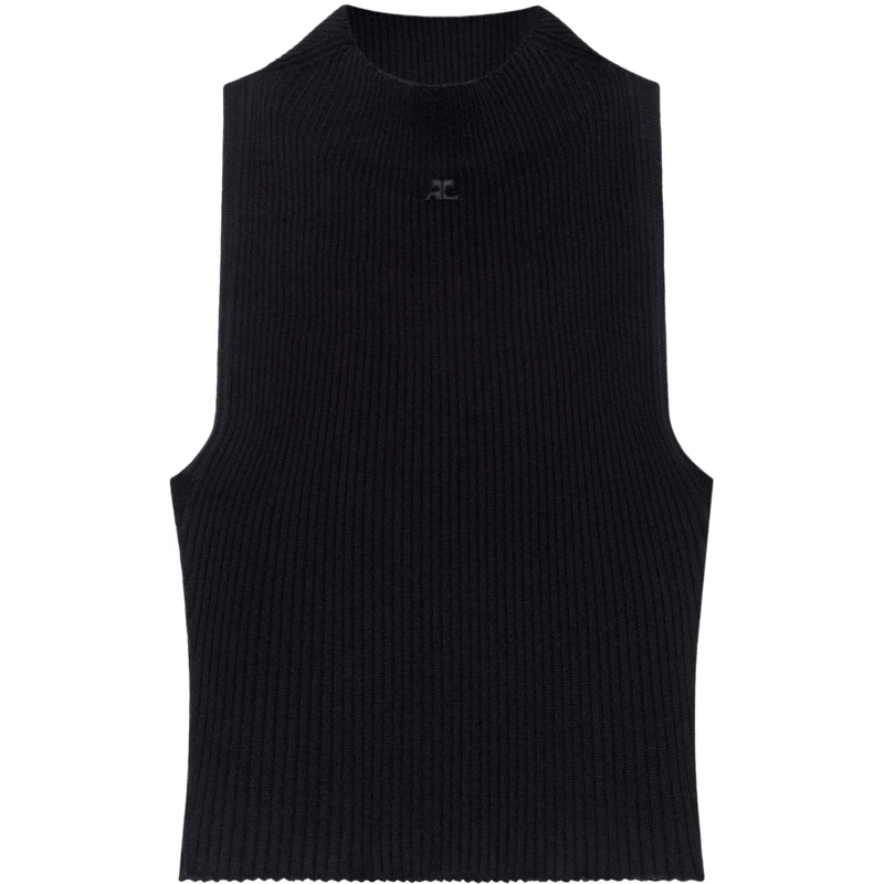 Courrèges T-Shirt Top Black schwarz