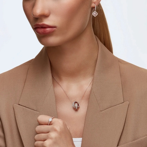 Swarovski Creole Sparkling Dance drop Clover rose gold-tone plated Pink (Image 10)