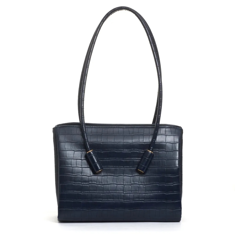 Themoirè Schultertasche Blue Crocodile Bag Blue