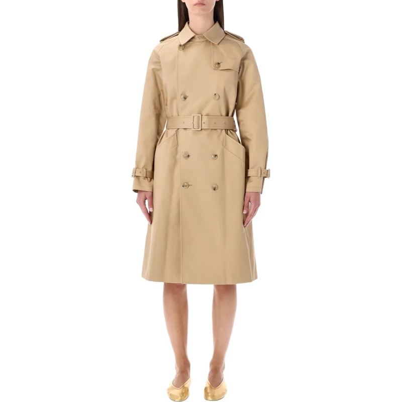 A.P.C. Bontjassen Greta Trench Coat In Beige Waterproof Gabardine Neutrals