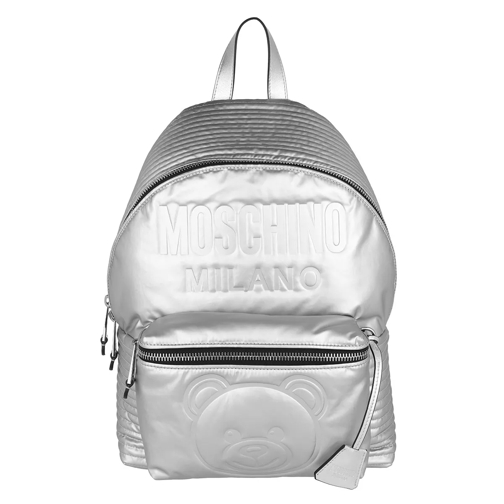 Moschino Metallic Backpack Silver Rugzak