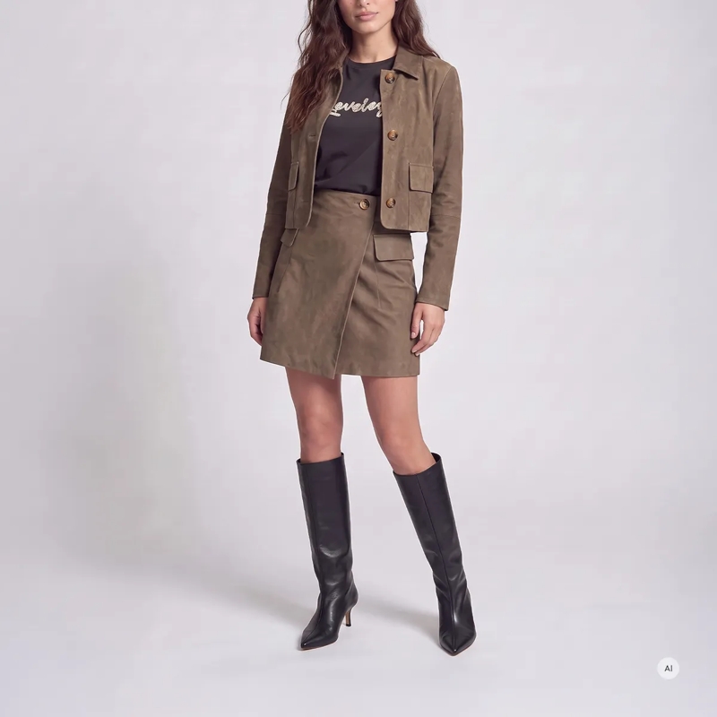 Marc Aurel Hemdjacke Jacke- aufgesteppte Tasche mit Patten- cropped beige(Image 2)