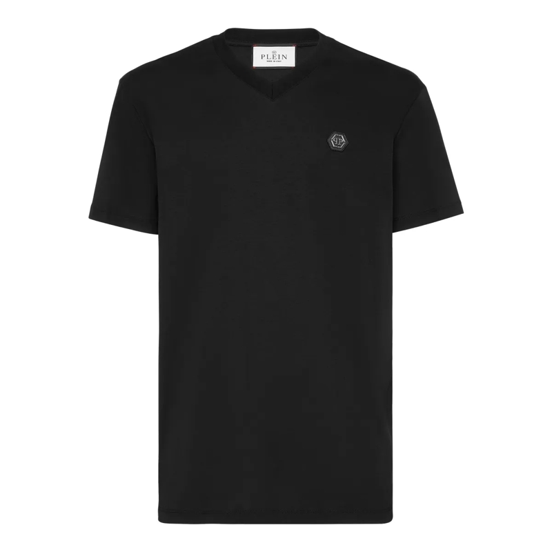 Philipp Plein T-Shirt T-Shirt V-Ausschnitt Ss Hexagon schwarz
