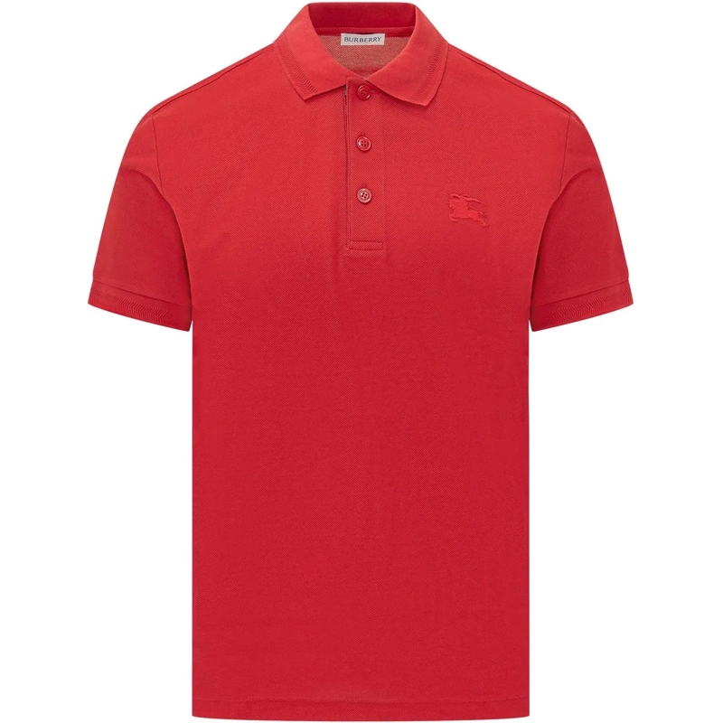 Burberry Polo Polo con Bottoni e Logo rot