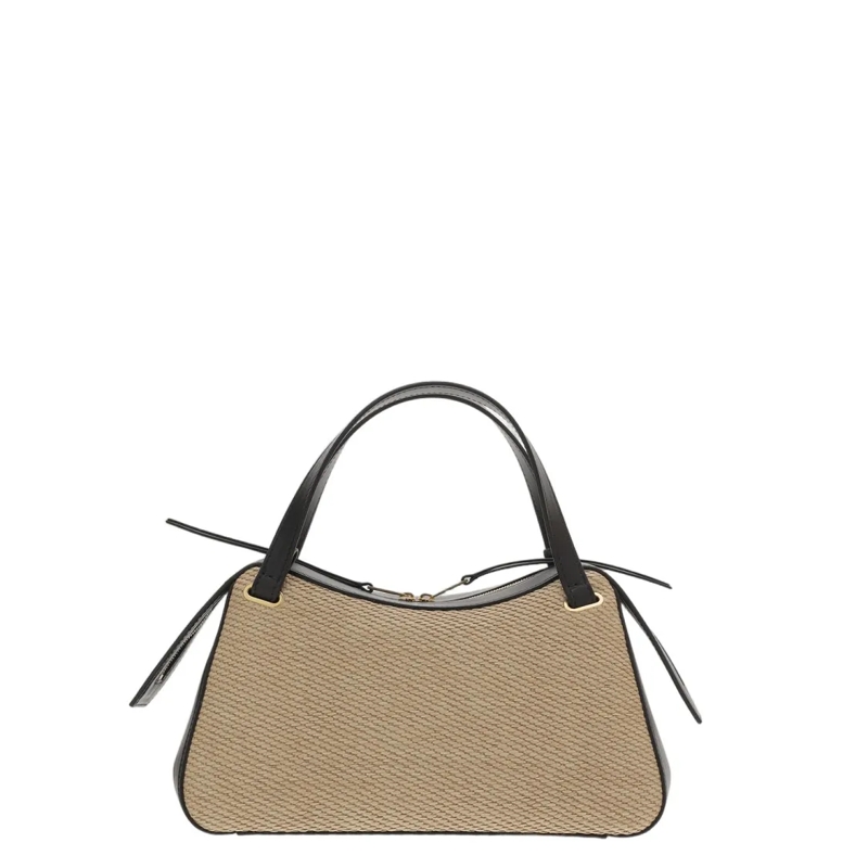 Jil Sander Schultertasche Structured Leather And Raffia Bag Pink