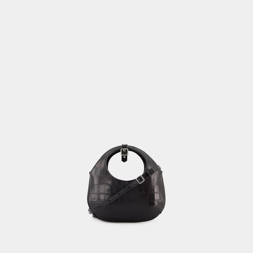 Courrèges Shoppers Mini Holy Croco Bag Leather Black in zwart