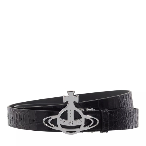 Vivienne Westwood Belts Line Orb Buckle Black Leather Belt