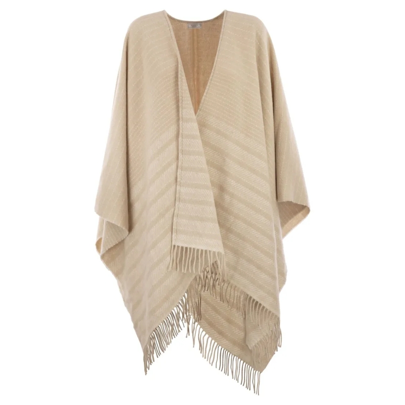 Peserico Cape Fringed Virgin Wool Neutrals
