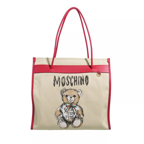 Moschino Archive Teddy Bear-Tote Bag Fantasy Print Beige Borsa da shopping