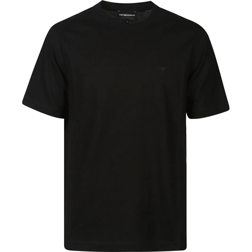 Emporio Armani T-Shirts Logo-embroidered T-shirt Black schwarz