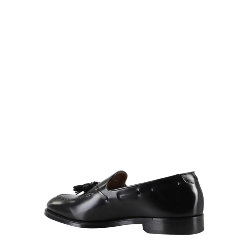 Doucal's Mocassin Glossy Black Leather Moccasins With Tonal Tassels Black (Image 3)